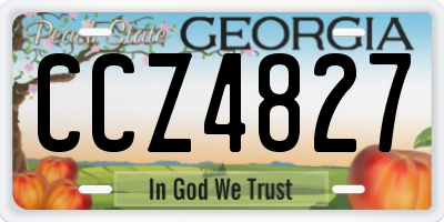 GA license plate CCZ4827
