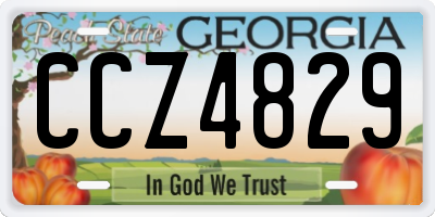 GA license plate CCZ4829