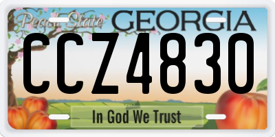 GA license plate CCZ4830