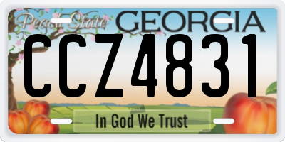 GA license plate CCZ4831