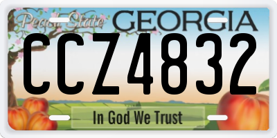 GA license plate CCZ4832