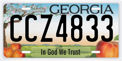 GA license plate CCZ4833