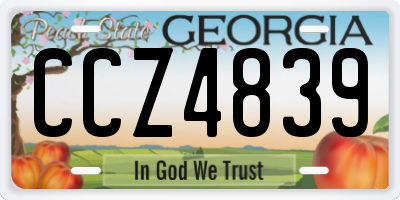 GA license plate CCZ4839