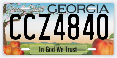 GA license plate CCZ4840