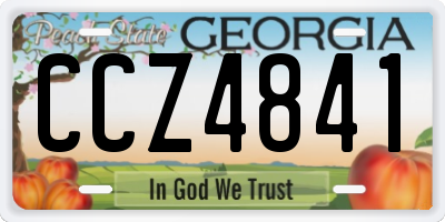 GA license plate CCZ4841