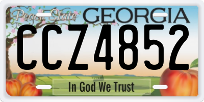 GA license plate CCZ4852