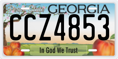 GA license plate CCZ4853