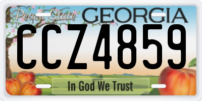 GA license plate CCZ4859