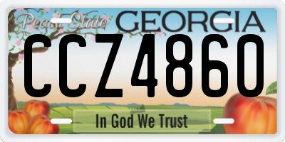 GA license plate CCZ4860