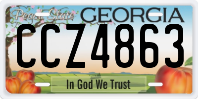 GA license plate CCZ4863