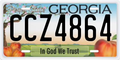 GA license plate CCZ4864