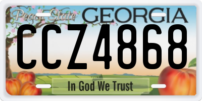 GA license plate CCZ4868