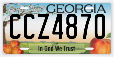 GA license plate CCZ4870