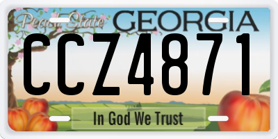 GA license plate CCZ4871