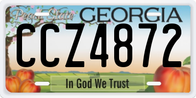 GA license plate CCZ4872
