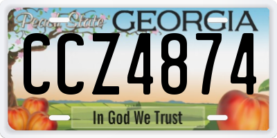 GA license plate CCZ4874