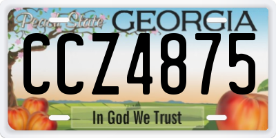 GA license plate CCZ4875