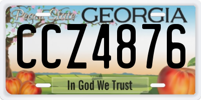 GA license plate CCZ4876