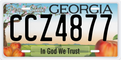 GA license plate CCZ4877