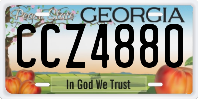 GA license plate CCZ4880