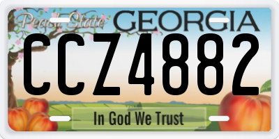 GA license plate CCZ4882