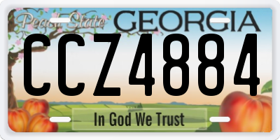 GA license plate CCZ4884