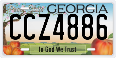 GA license plate CCZ4886