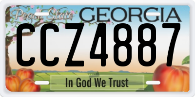 GA license plate CCZ4887