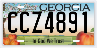 GA license plate CCZ4891