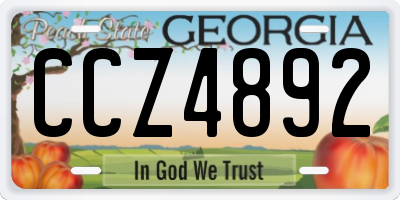 GA license plate CCZ4892