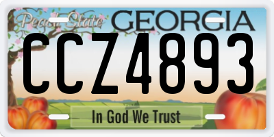 GA license plate CCZ4893