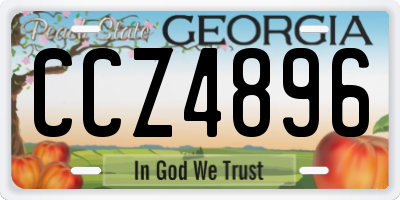 GA license plate CCZ4896