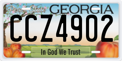 GA license plate CCZ4902