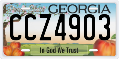 GA license plate CCZ4903