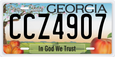 GA license plate CCZ4907