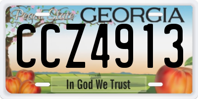 GA license plate CCZ4913