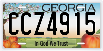 GA license plate CCZ4915