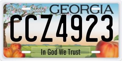 GA license plate CCZ4923