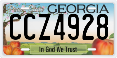 GA license plate CCZ4928