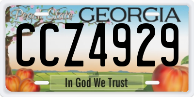 GA license plate CCZ4929