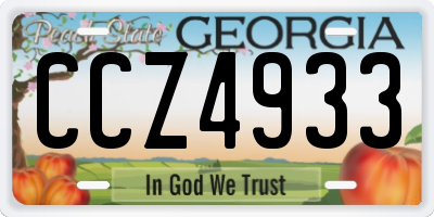 GA license plate CCZ4933