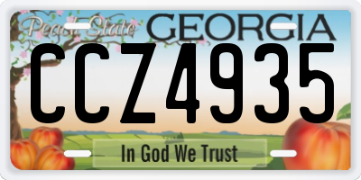 GA license plate CCZ4935