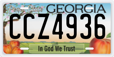GA license plate CCZ4936