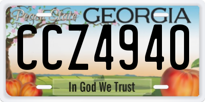 GA license plate CCZ4940
