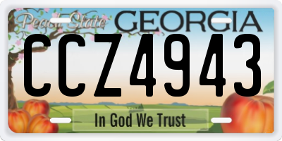 GA license plate CCZ4943