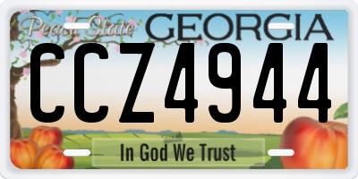 GA license plate CCZ4944