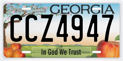 GA license plate CCZ4947