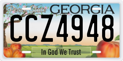 GA license plate CCZ4948