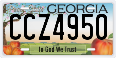 GA license plate CCZ4950