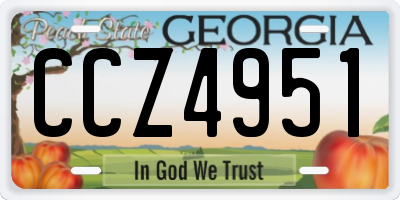 GA license plate CCZ4951